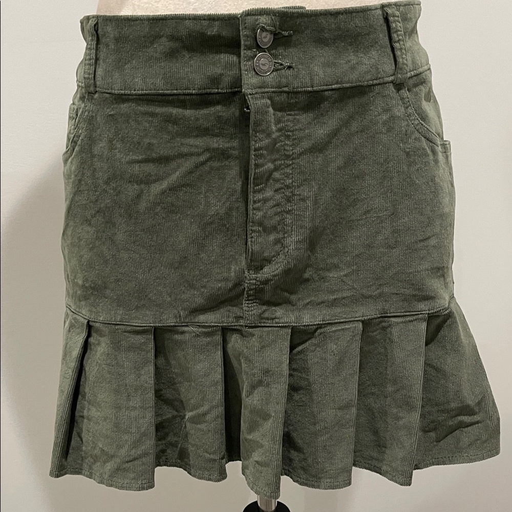 Hollister Dark Green Corduroy Mini Skirt